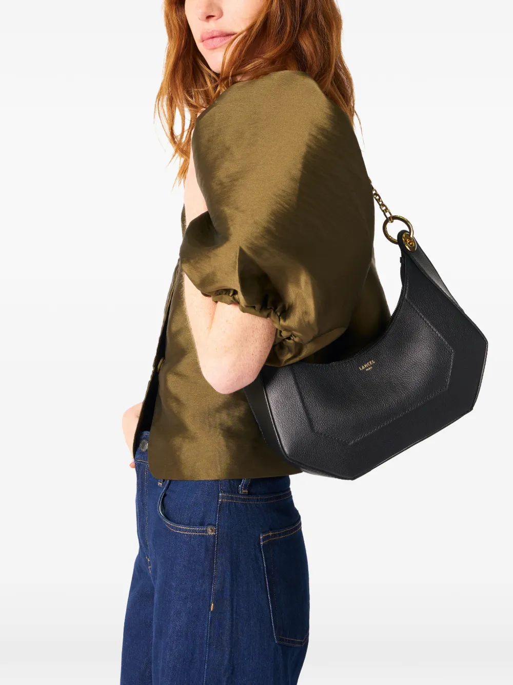 Lancel Croisette schoudertas met kettinghengsel Zwart