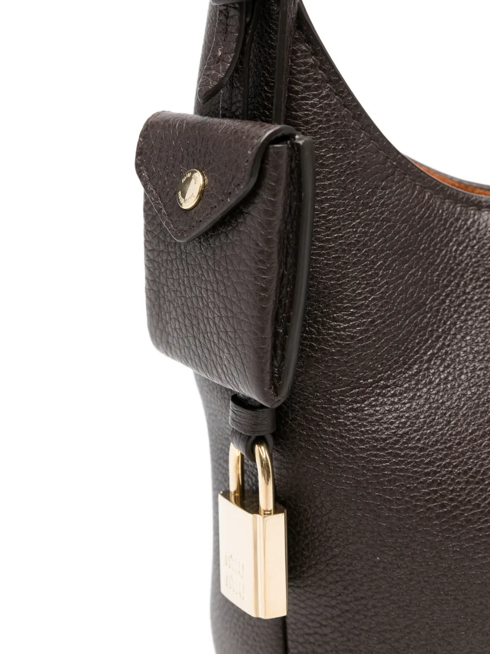 Miu Crossbodytas met hangslot logo Bruin