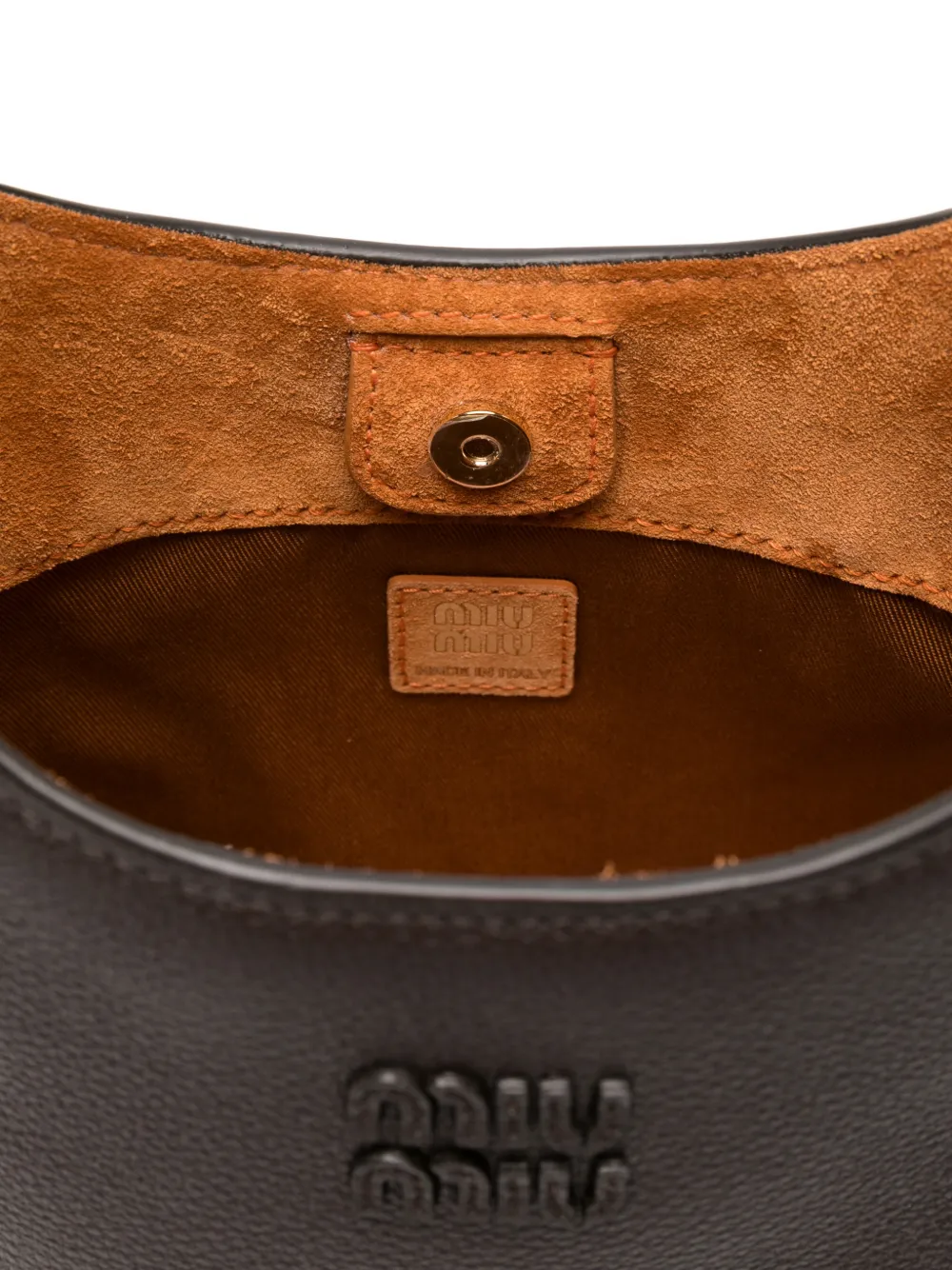 Miu Crossbodytas met hangslot logo Bruin