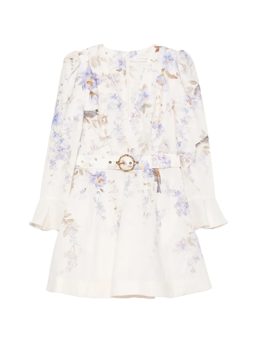 ZIMMERMANN floral-print belted mini dress - Toni neutri
