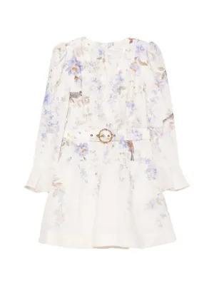 ZIMMERMANN Lucky Lace Plunge Mini Dress | Blue | FARFETCH UK