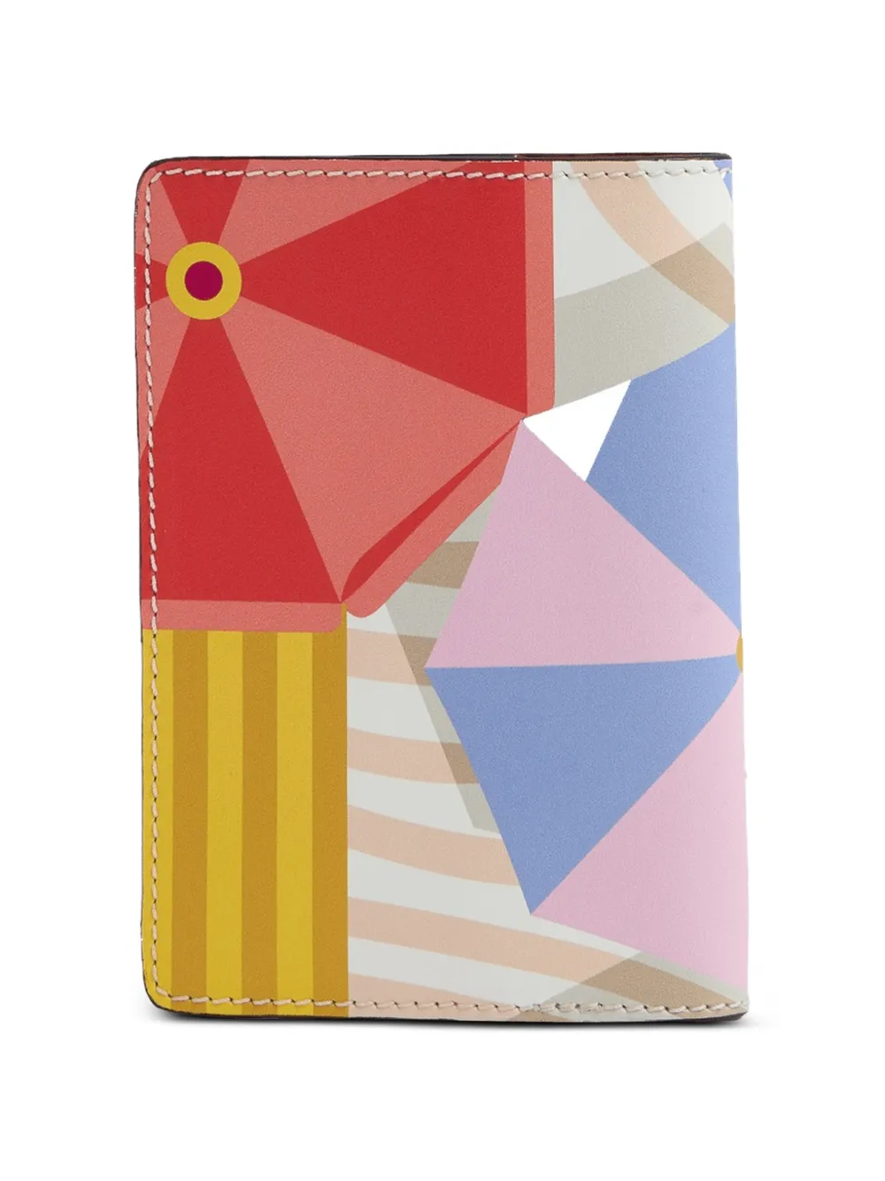  Lancel Beach Geometric-pattern Leather Passport Holder - Pink 