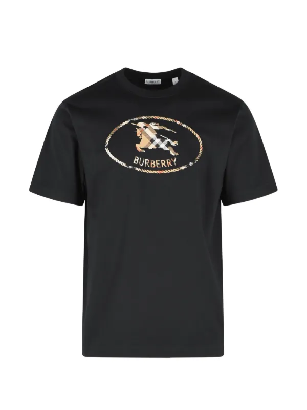 Burberry チェックロゴ Tシャツ | ブラック | FARFETCH JP
