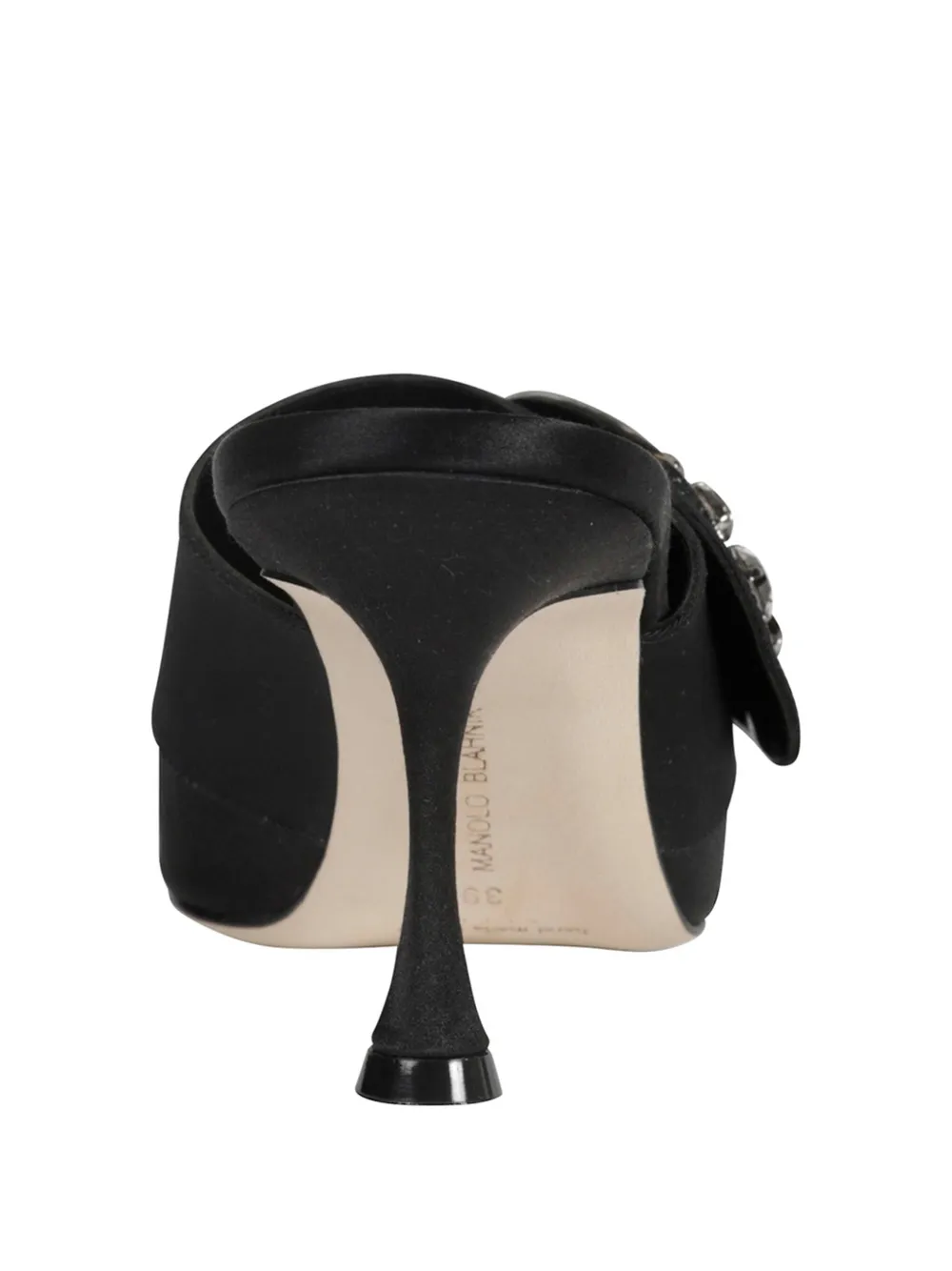 Manolo Blahnik 70 mm verfraaide muiltjes Zwart