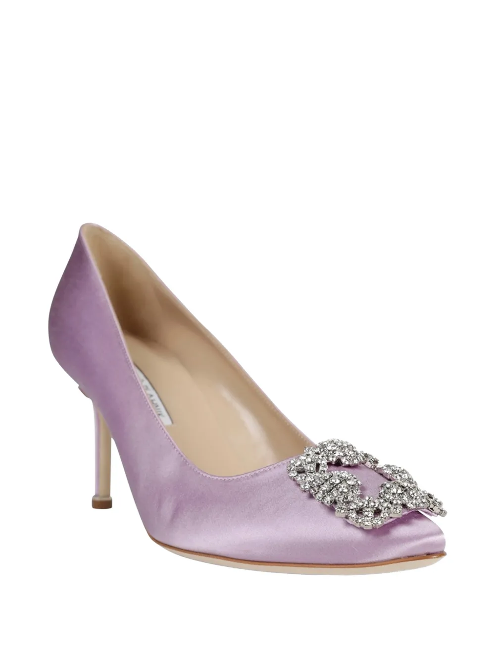 Manolo Blahnik 70 mm Hangisi pumps Roze