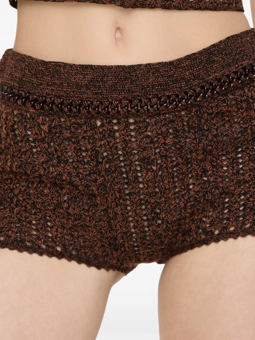 Burberry short en crochet de coton mouliné - Marron Burberry short en crochet de coton mouliné - Marron