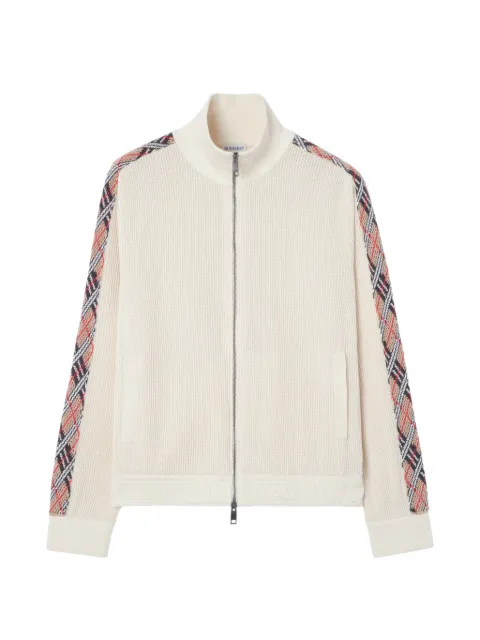 Burberry Check trim cotton track jacket
