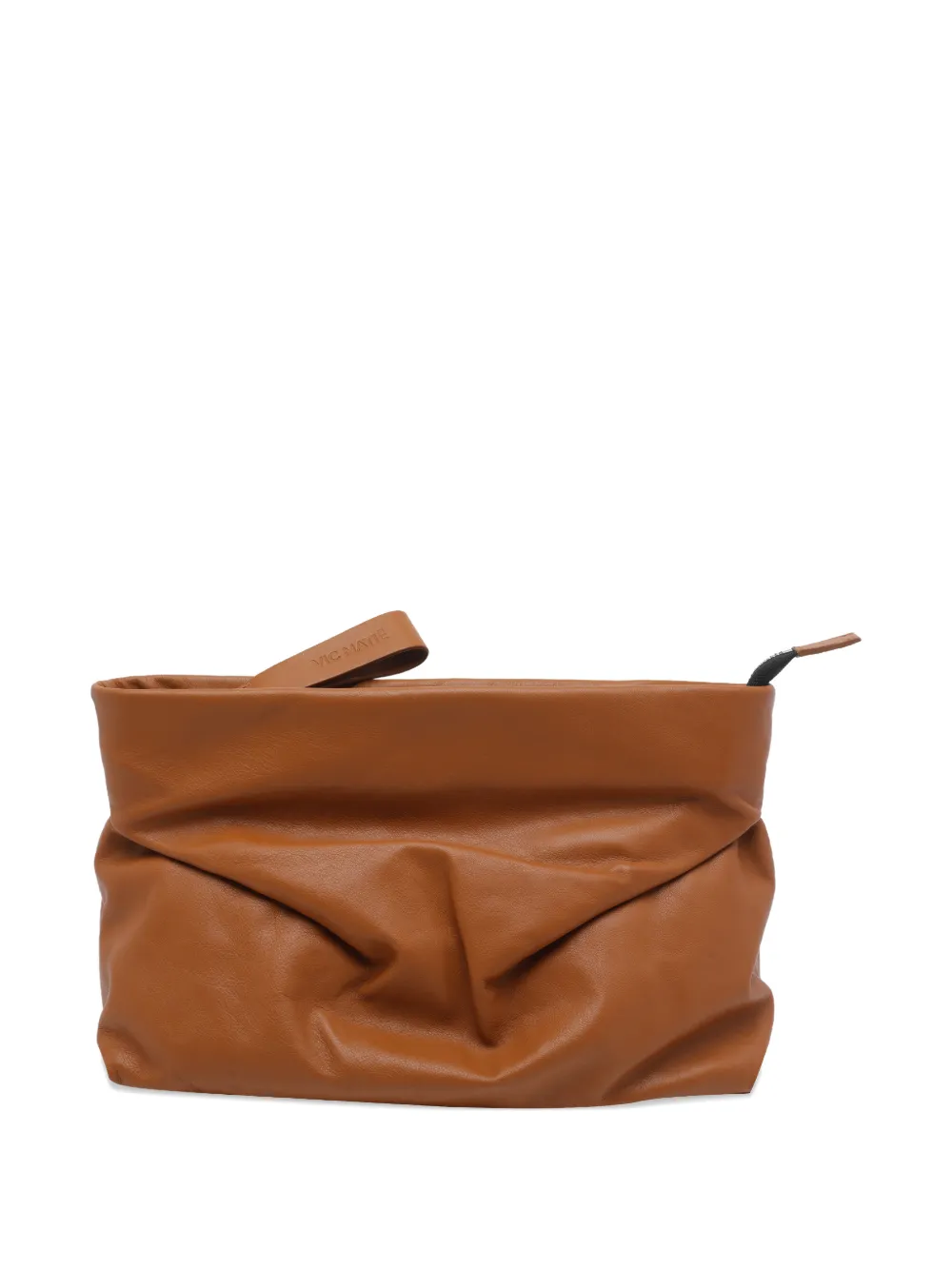 Vic Matie Travel zip leather shoulder bag - Marrone
