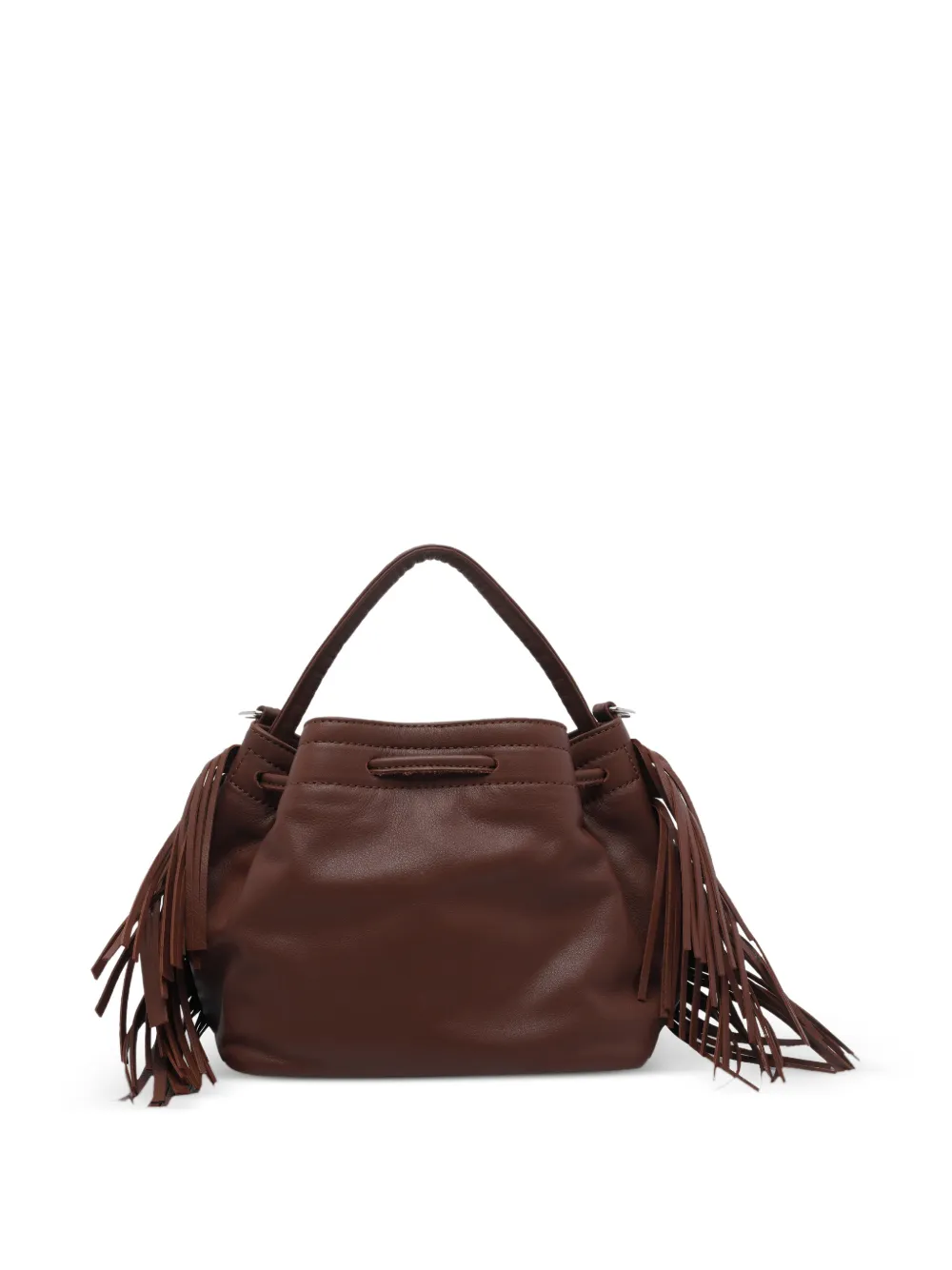 Vic Matie Travel Fringes Bucket Bag - Brown 