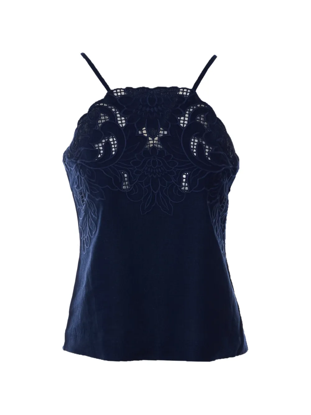 TWINSET embroidered halter top - Blau