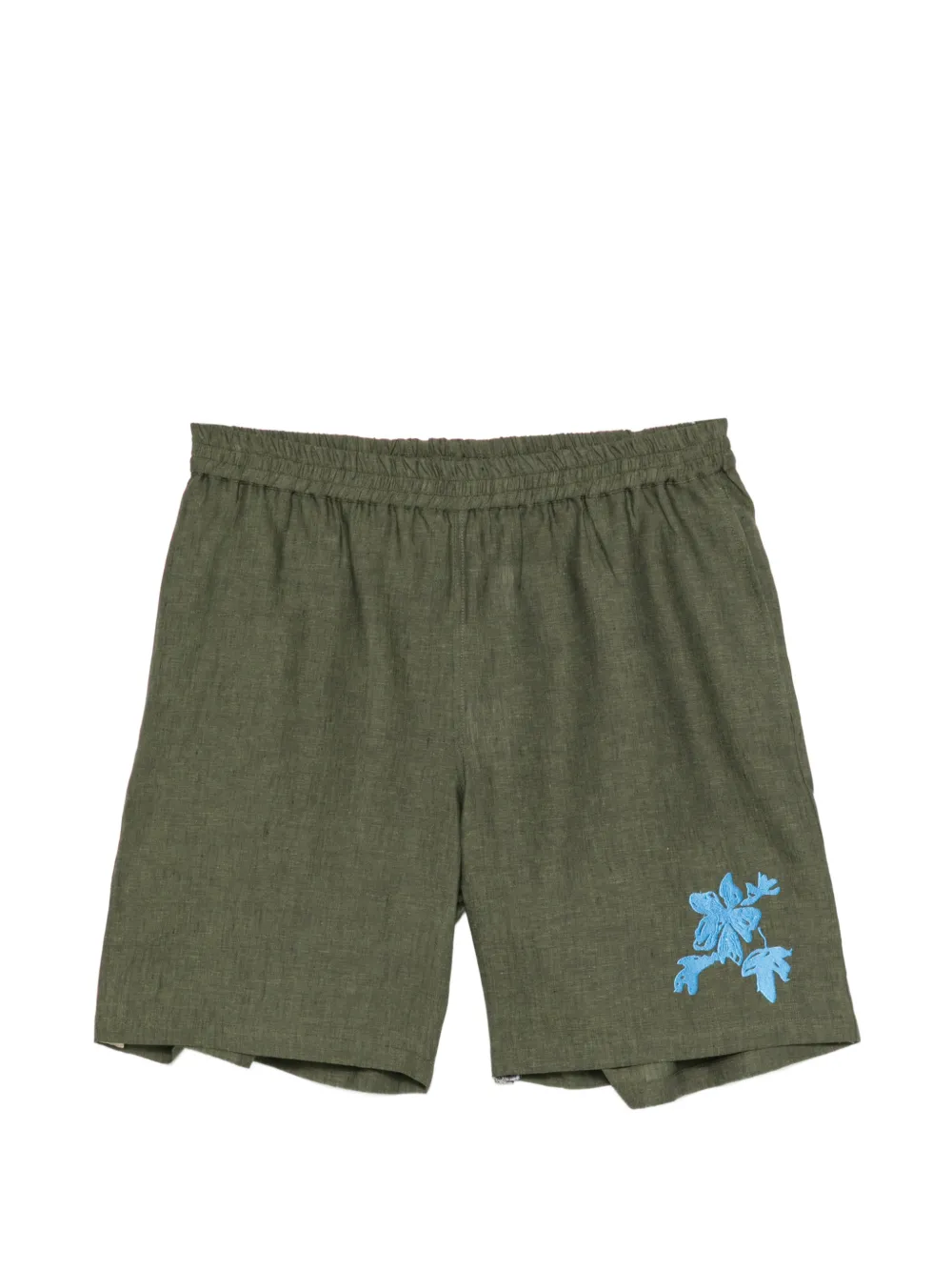 CHATEAU ORLANDO floral-embrodairy shorts - Verde