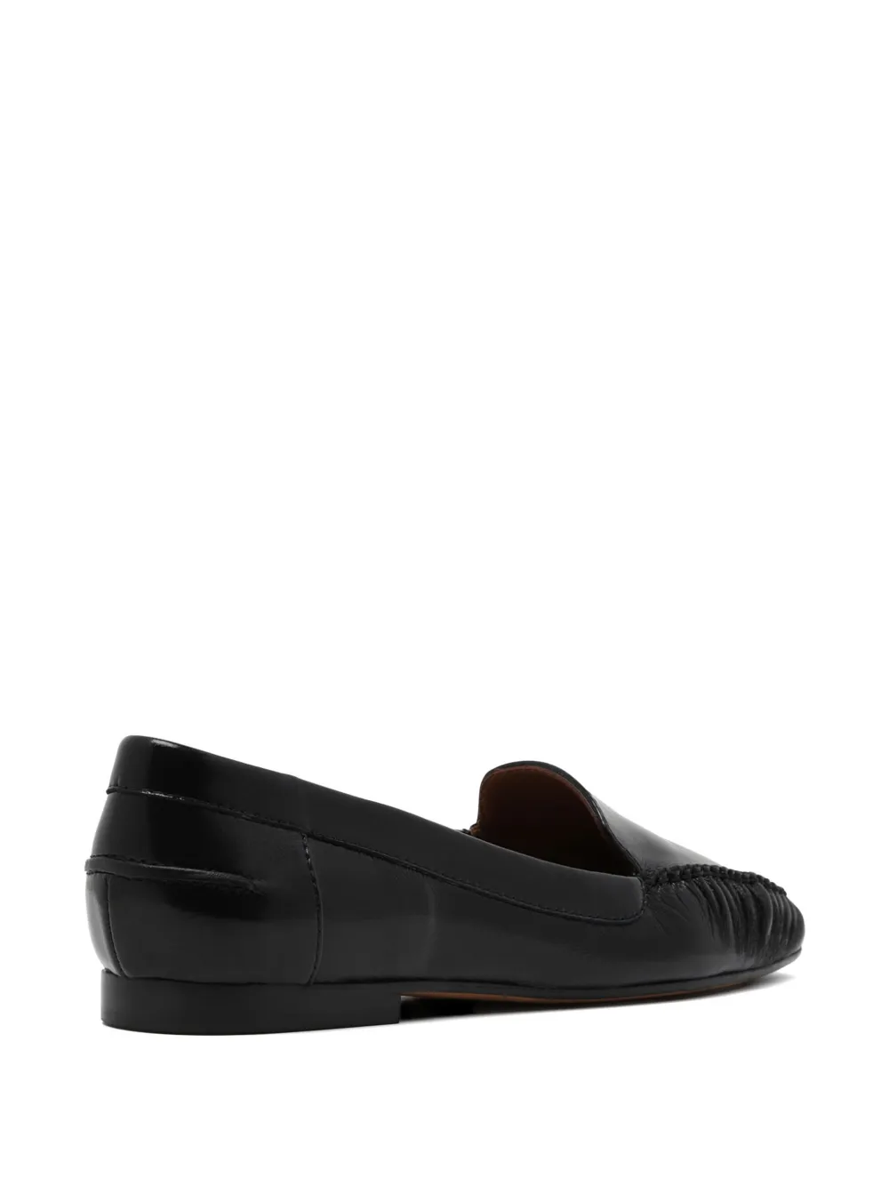 Pollini scallop-trim leather loafers Zwart