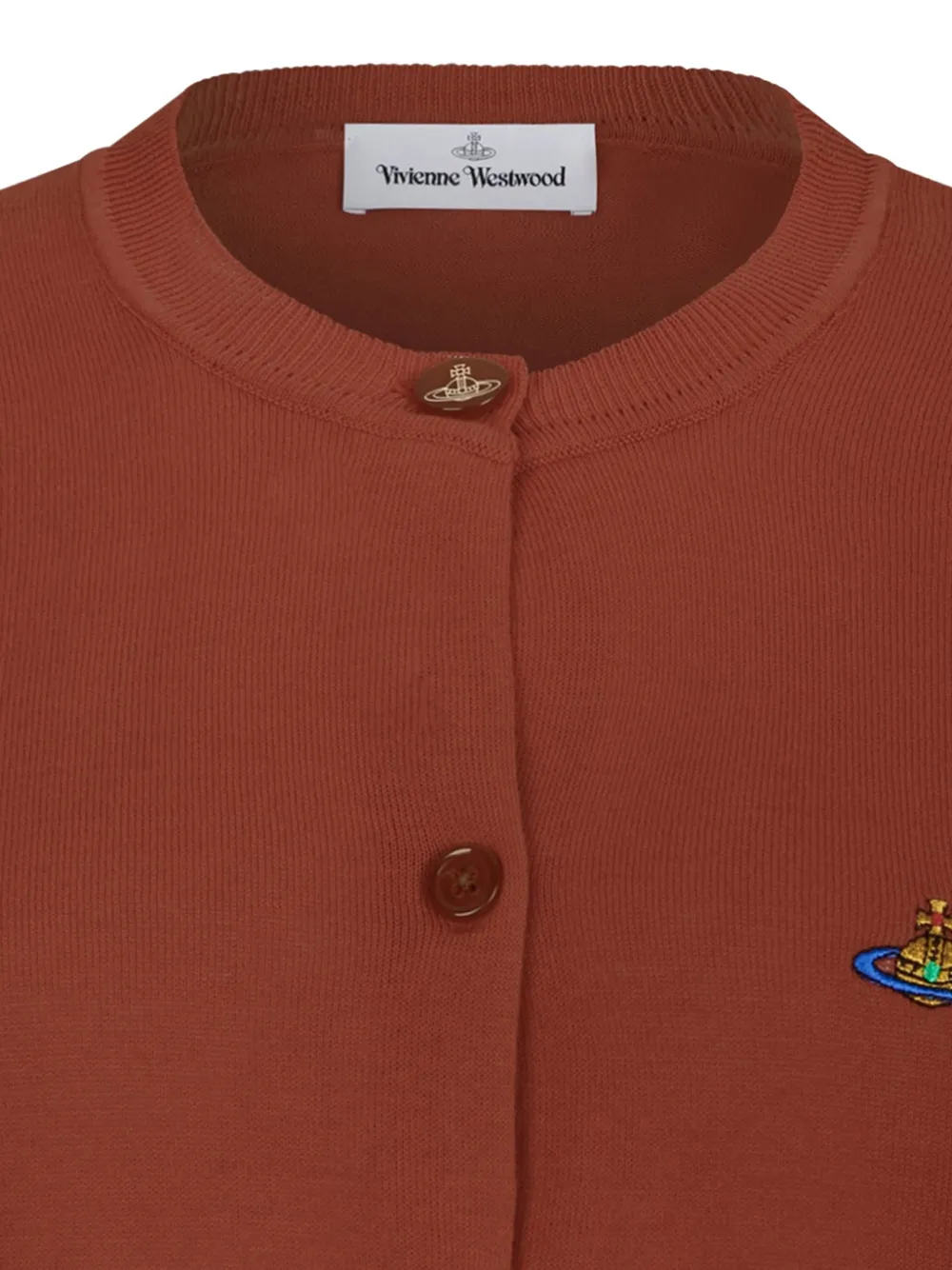 Vivienne Westwood Bea vest met borduurwerk en knoop Bruin