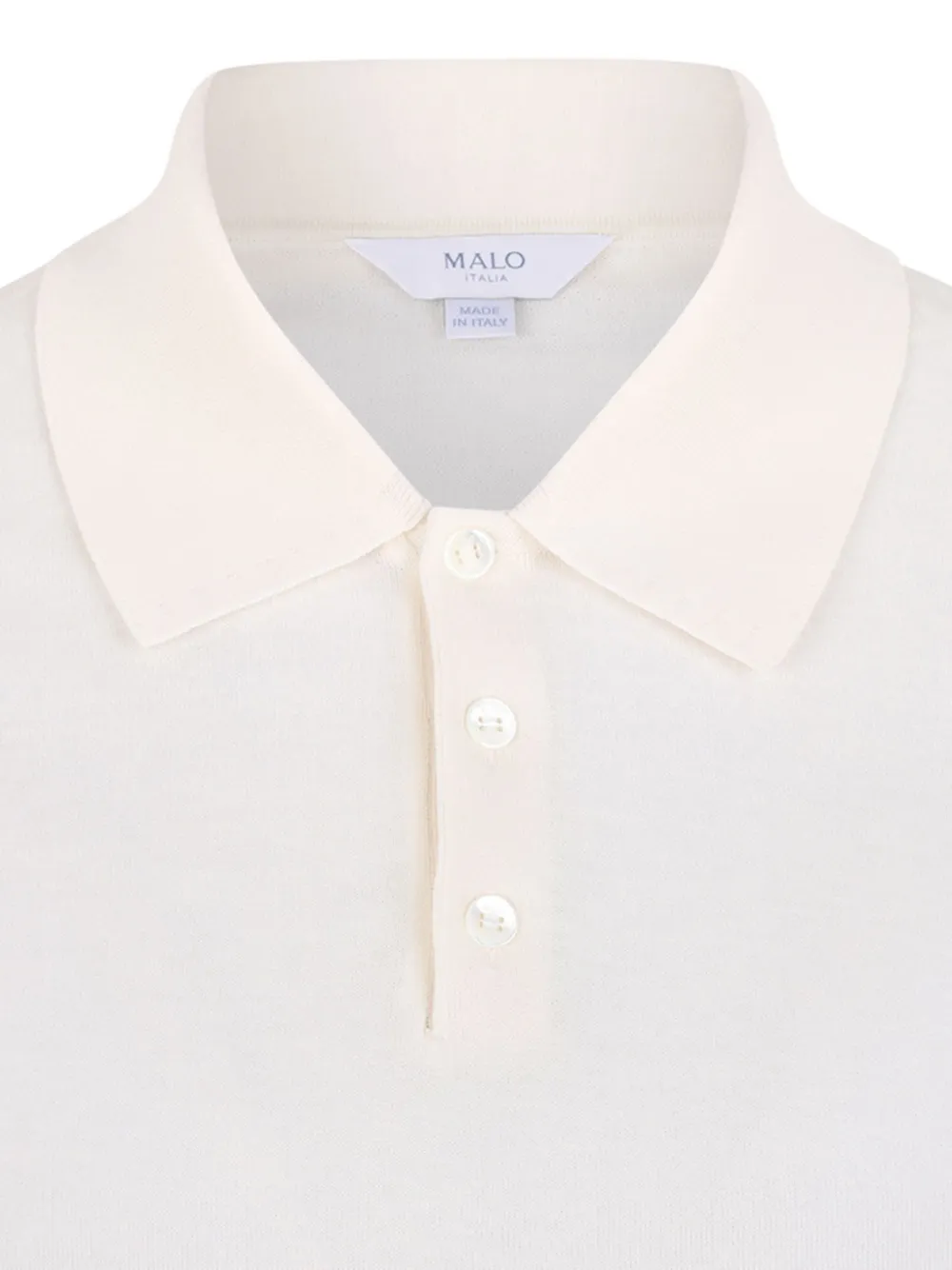 Malo Poloshirt met knopen Beige