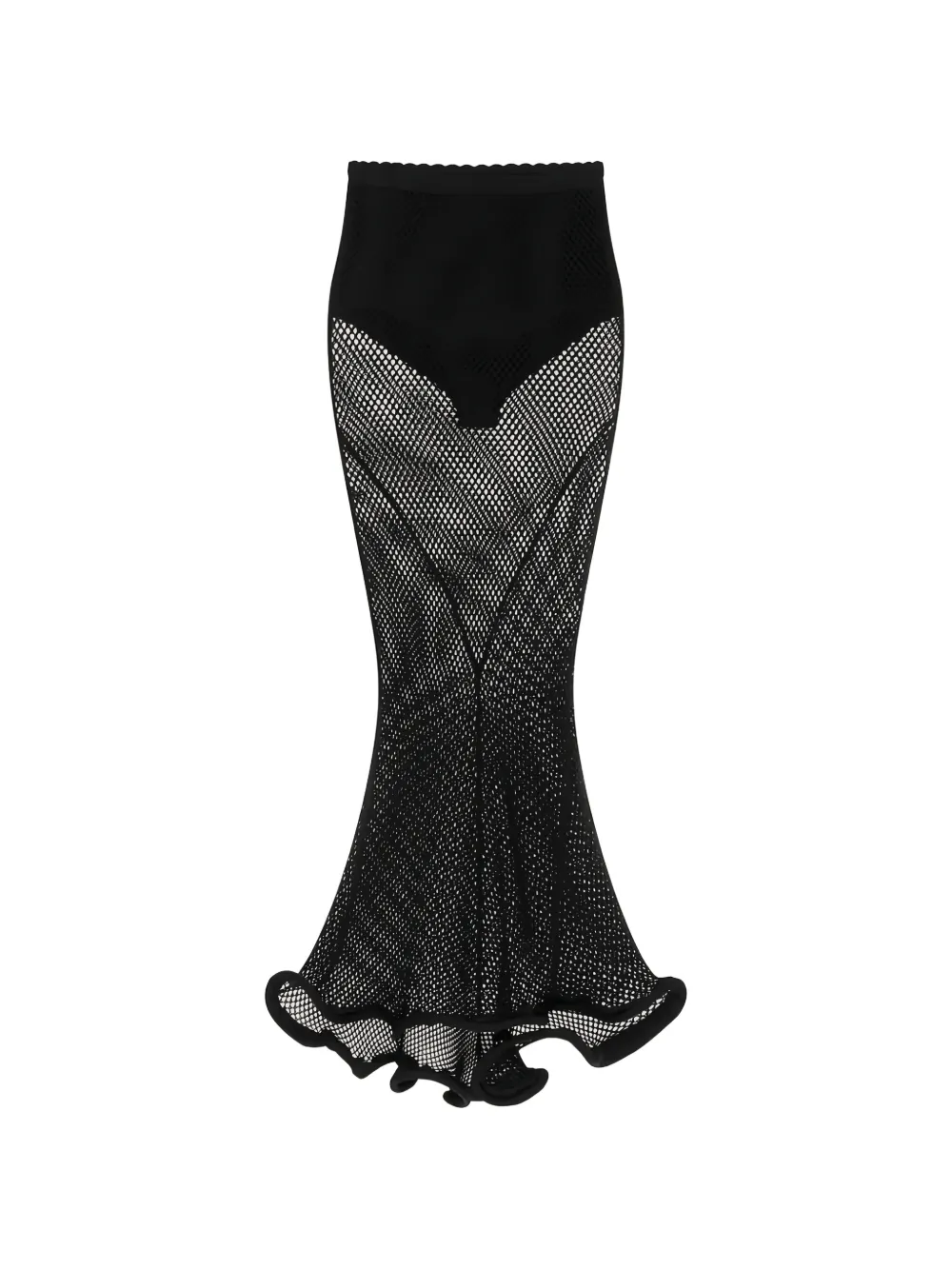 Givenchy kickback ruffled midi skirt - Nero