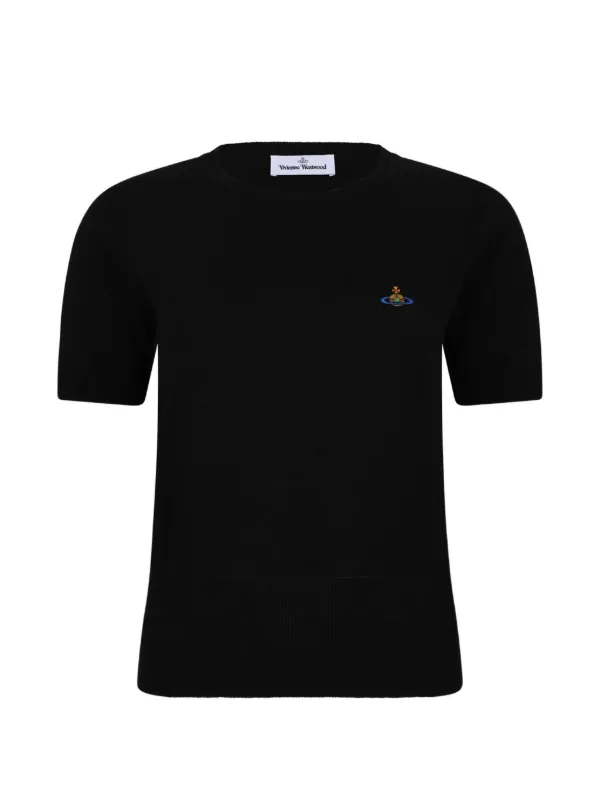 Vivienne Westwood Orb-embroidery T-shirt in Black