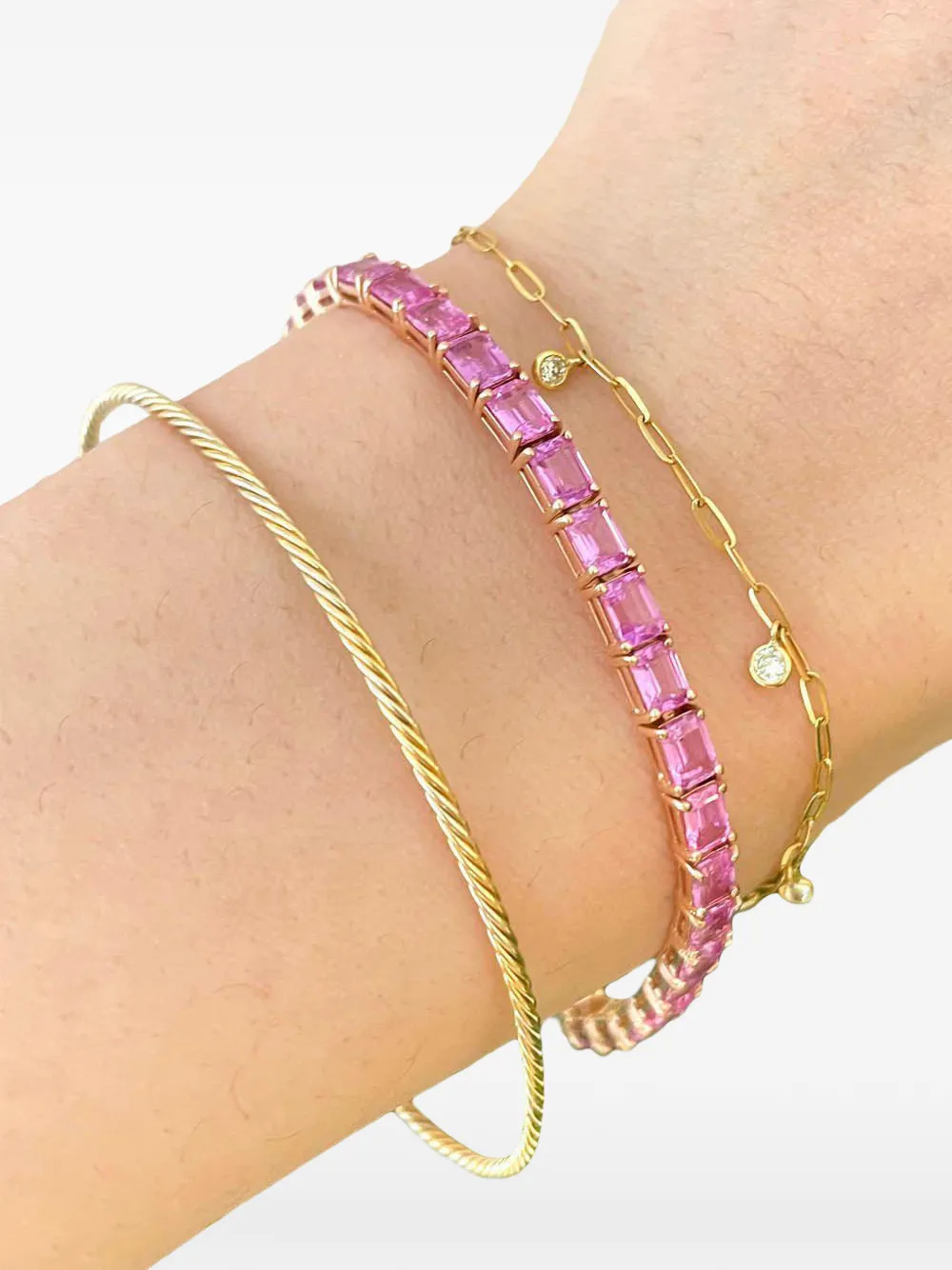  Yi Collection Pink Sapphire Tennis Bracelet 