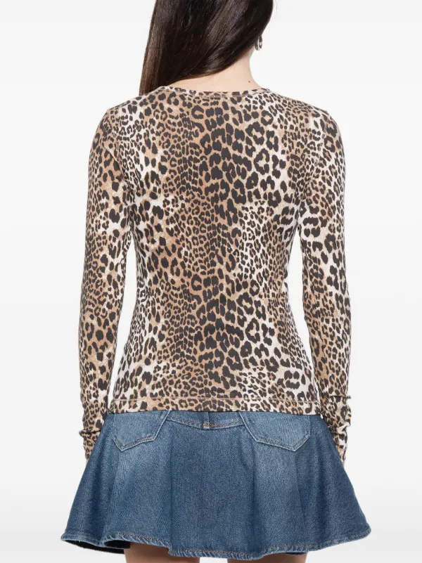 GANNI レオパード Tシャツ | ニュートラル | FARFETCH JP