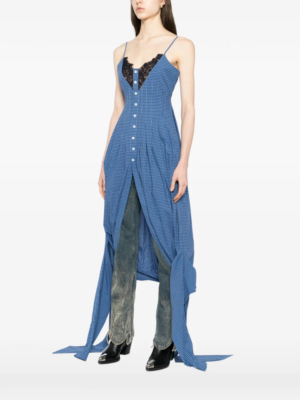 BONBOM Geruit blouse Blauw