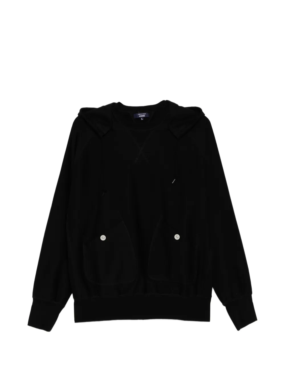 Comme des Garçons Homme Felpa in cotone con cappuccio - Nero
