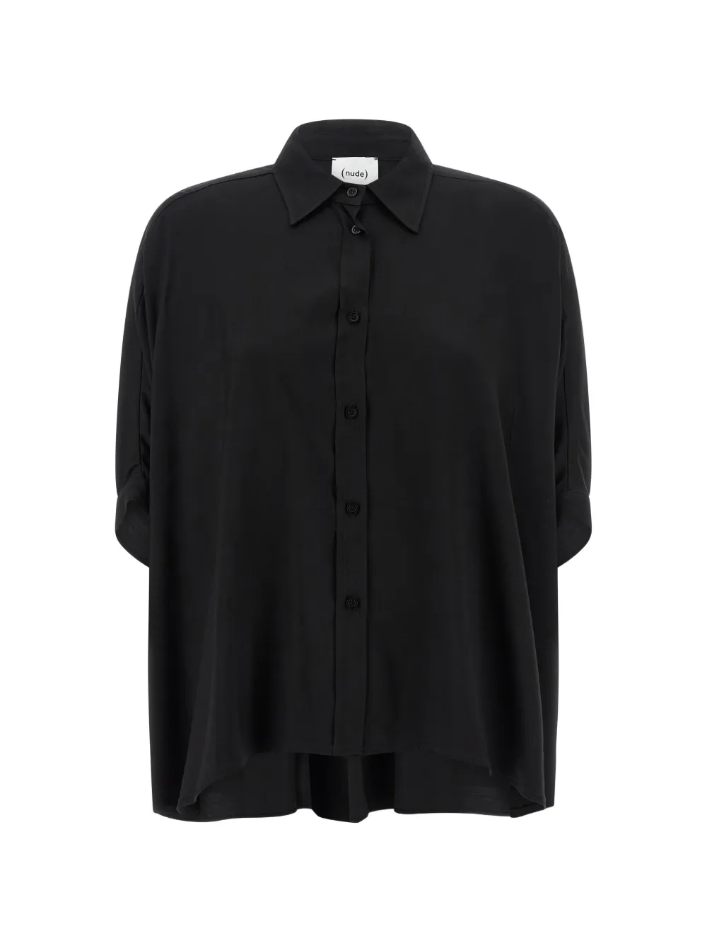 Nude batwing-sleeve shirt - Black