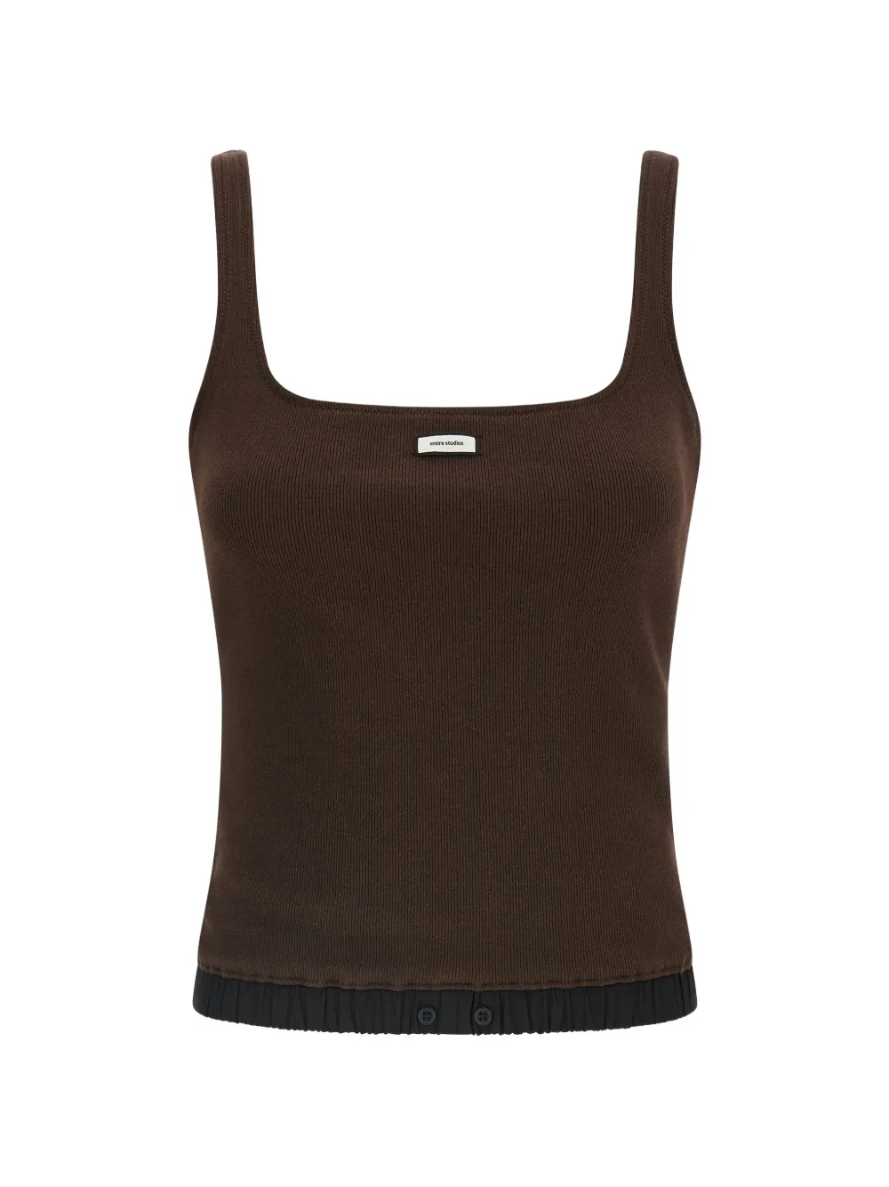 ENTIRE STUDIOS Lounge ribbed logo patch tank top - Marrone
