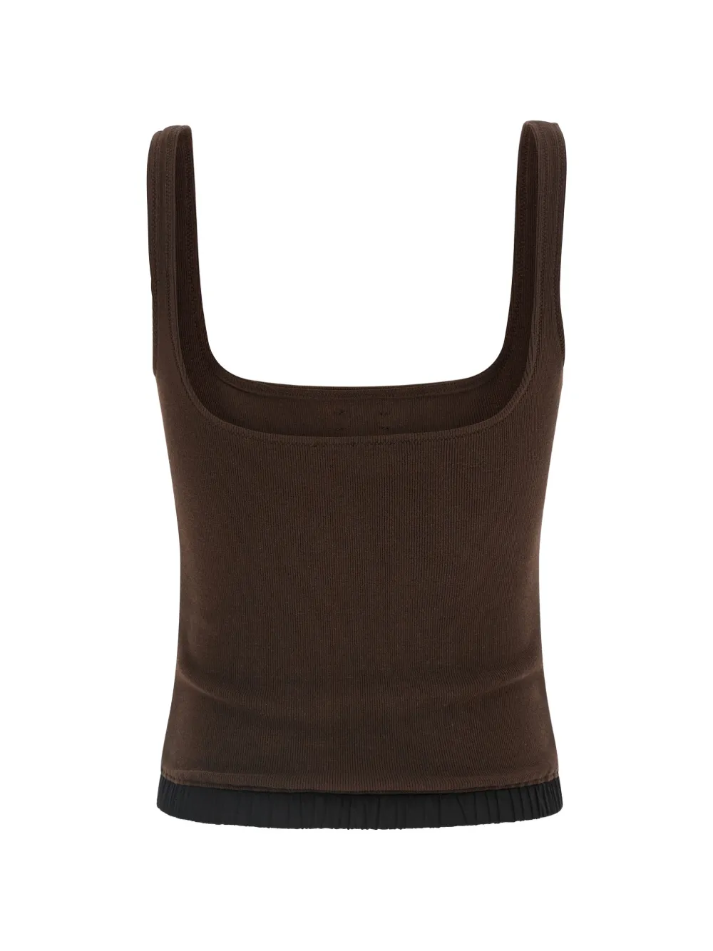  Entire Studios Lounge Ribbed Logo Patch Tank Top - Brown 