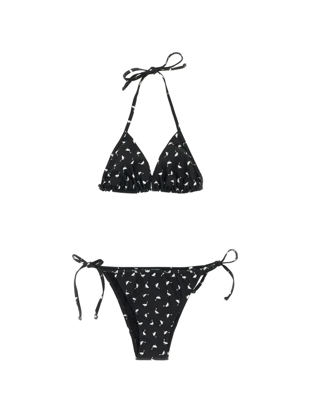Moschino goose-print triangle bikini - Nero