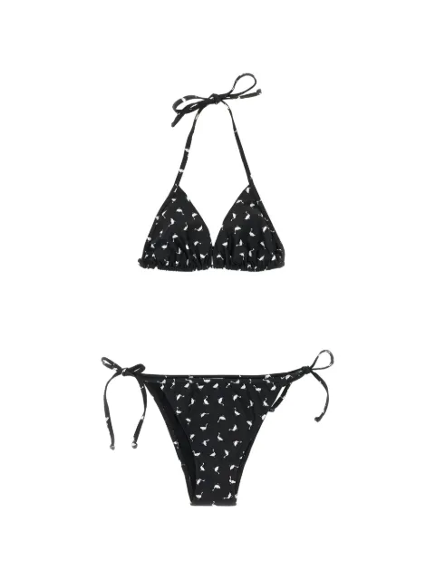 Moschino bikini estilo triángulo con gansos estampados