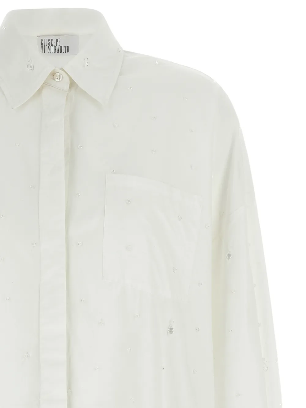 Giuseppe Di Morabito Blouse met kristallen applicatie Wit