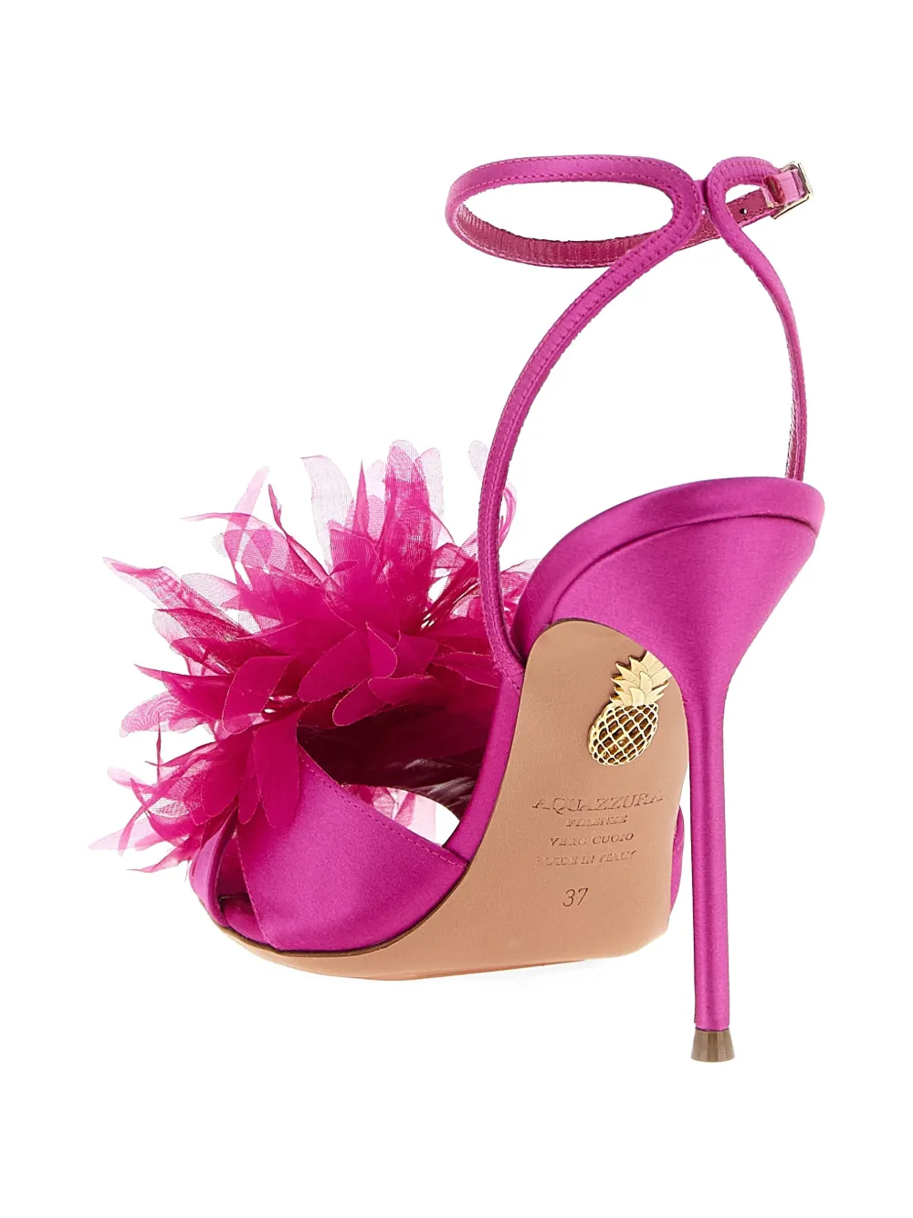 Aquazzura Poème bright flower strap sandals Roze