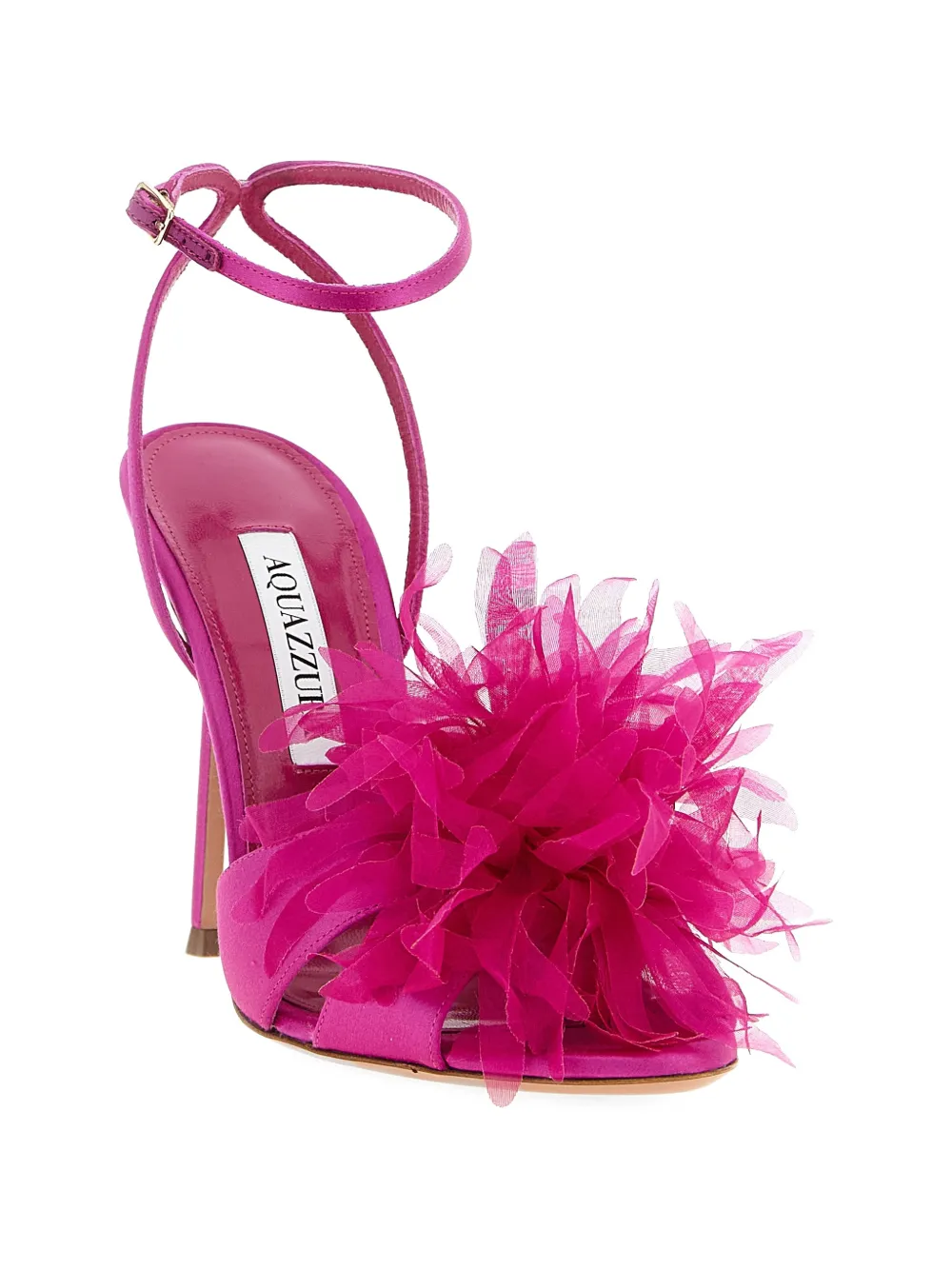 Aquazzura Poème bright flower strap sandals Roze