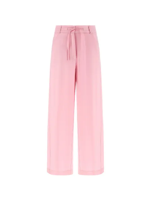 Nude drawstring straight trousers