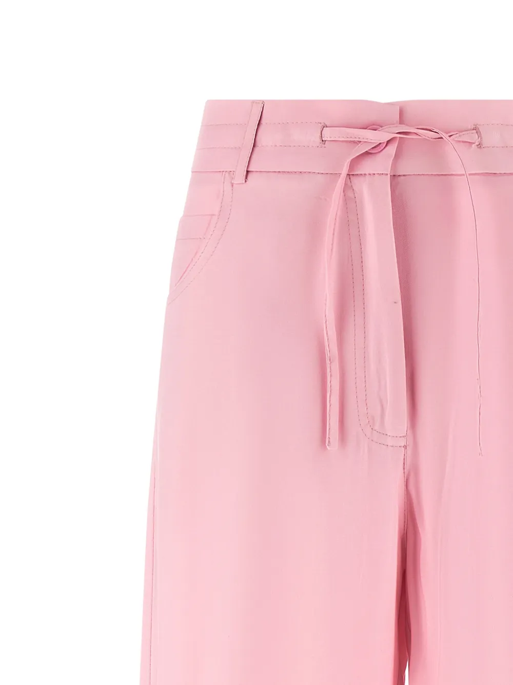  Nude Drawstring Straight Trousers - Pink 