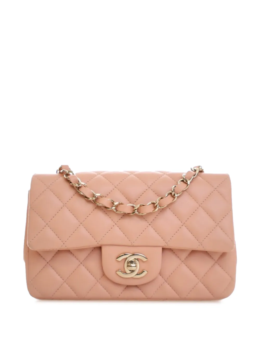 CHANEL Pre-Owned 2021 Mini Rectangular Classic Lambskin Single Flap crossbody bag - Rosa