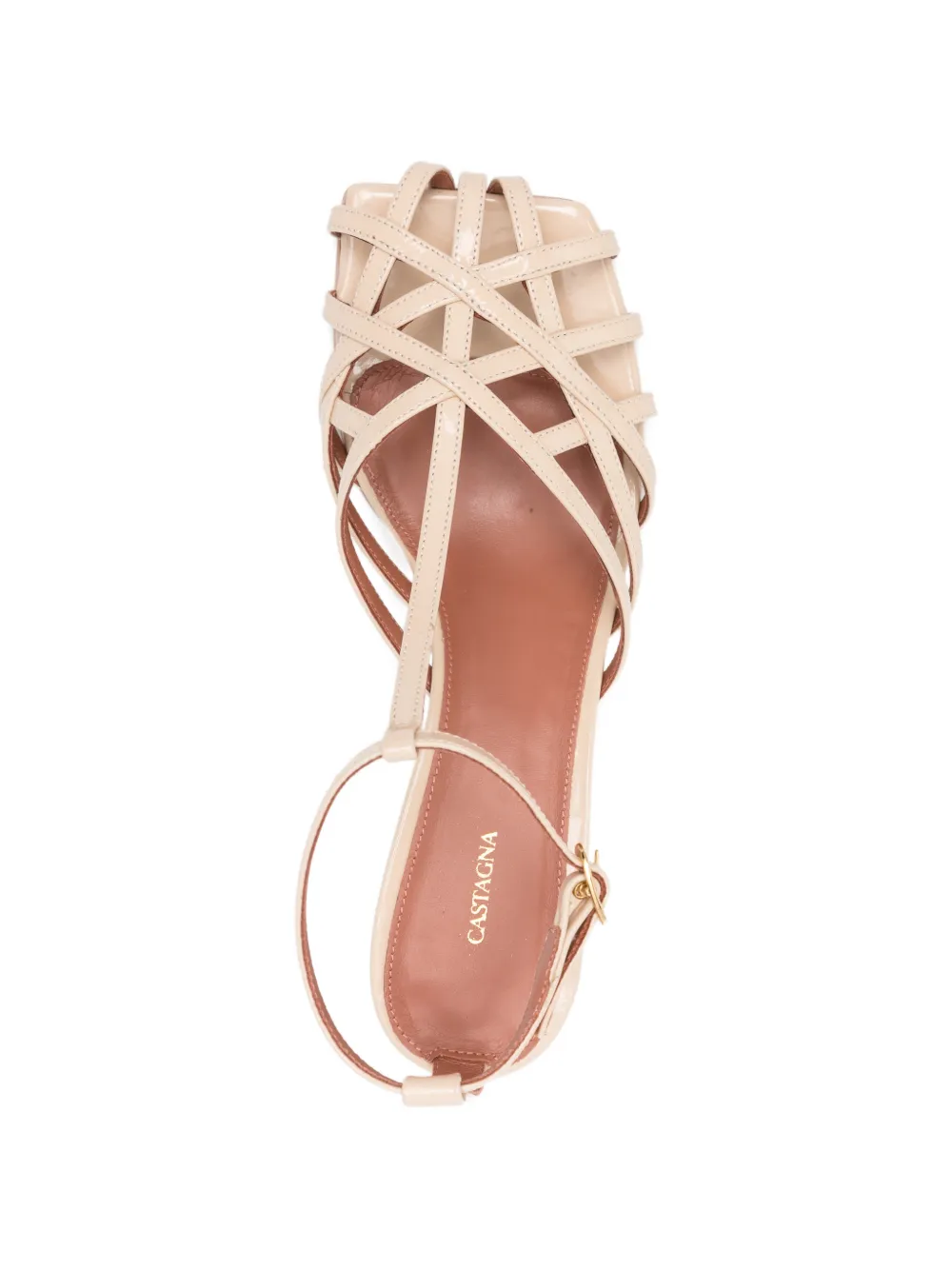 Castagna Sandalen met gespbandje en hak Beige