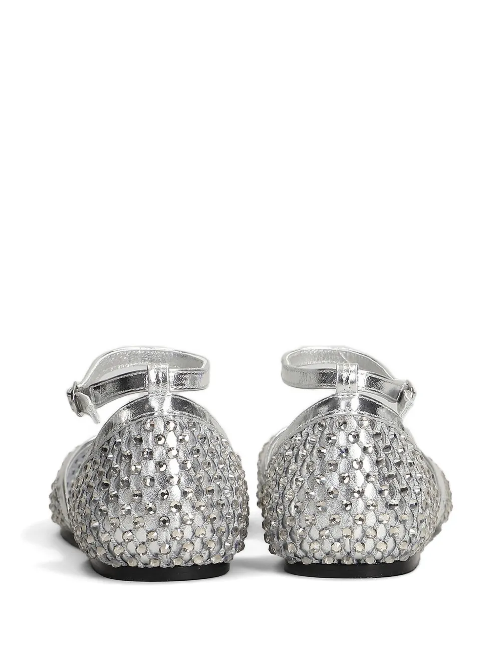 strategia shoes crystal-embellished leather ballet flats Zilver