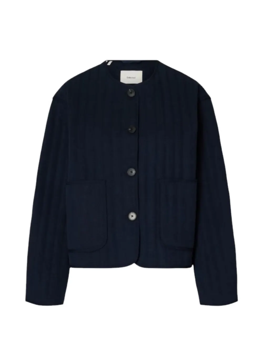 SELECTED button quilted jacket - Blau