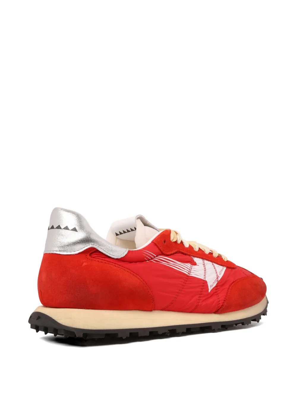 RUN OF suede logo-detail sneakers Rood