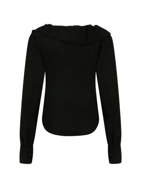 vivienne westwood トップス Vivienne Westwood Kendall Ruffled Buttoned Shirt | Black | FARFETCH AO