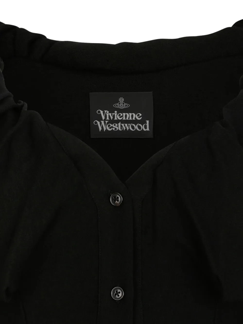 Vivienne Westwood Kendall blouse met ruches en knopen Zwart