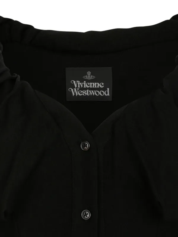 Vivienne Westwood Kendall Ruffled Buttoned Shirt | Black | FARFETCH AO