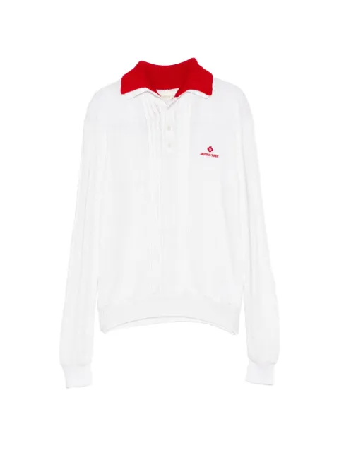 SHUSHU/TONG contrast-collar knitted polo top