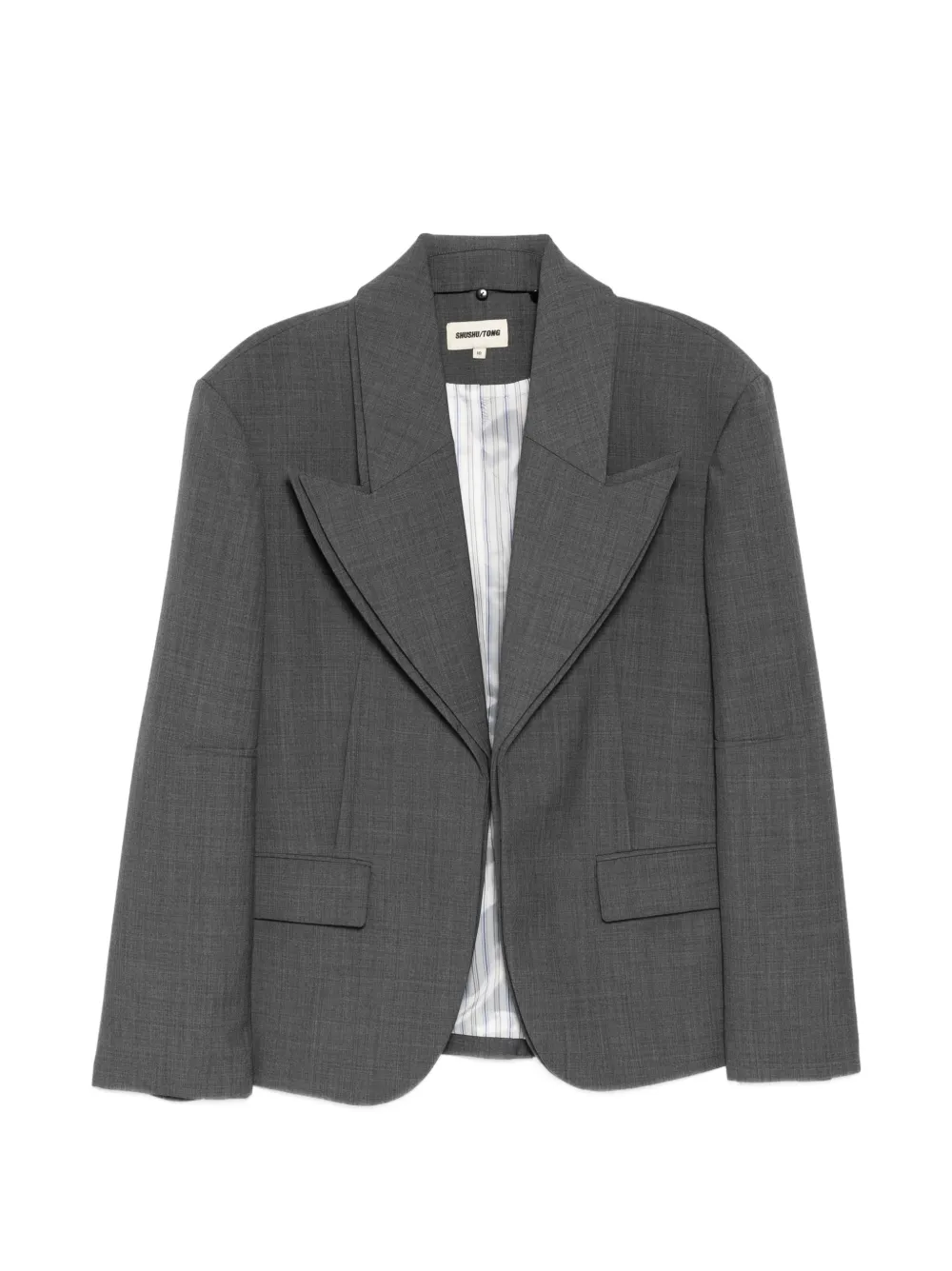 SHUSHU/TONG Blazer con revers a lancia - Grigio