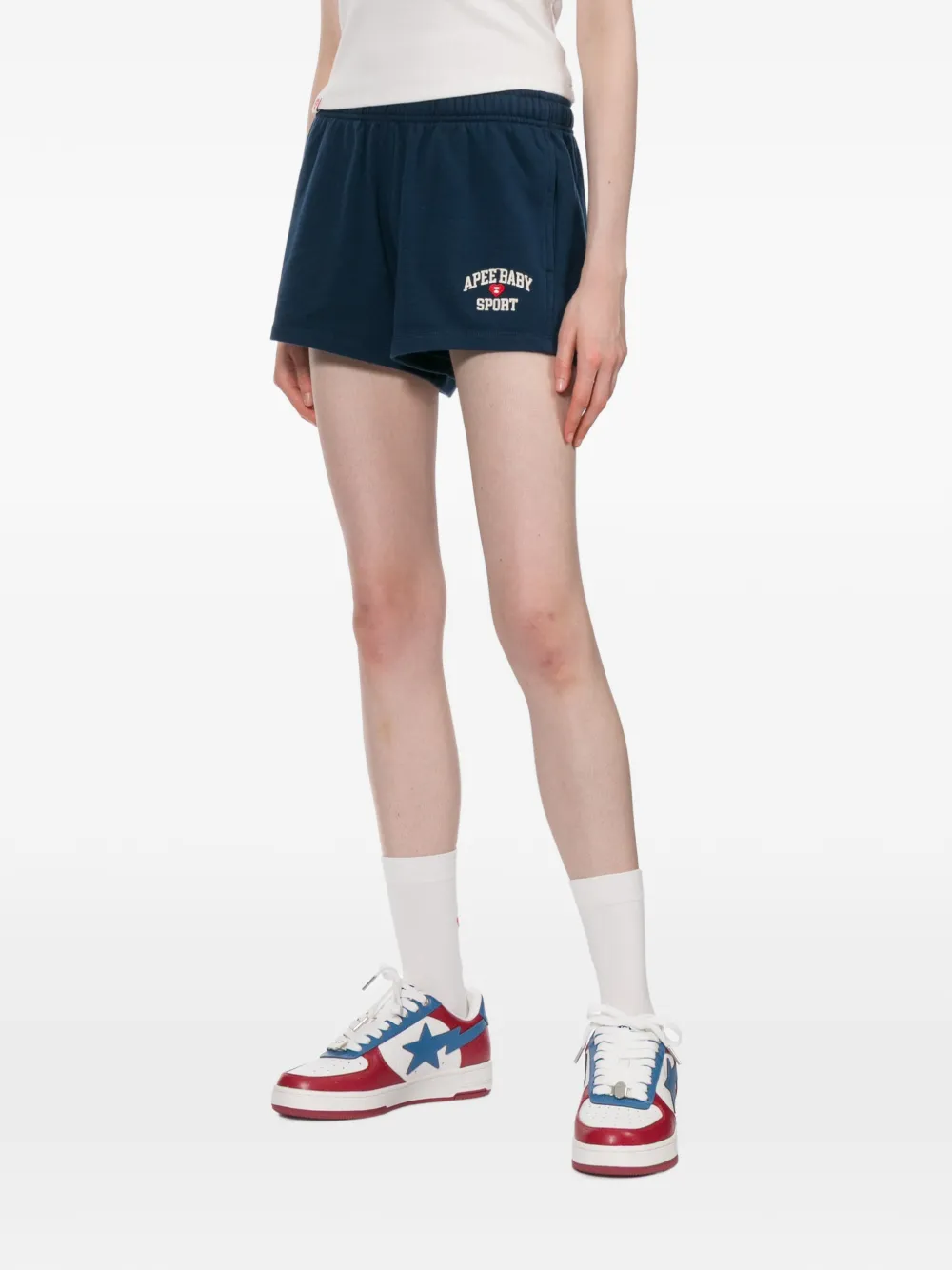  Apee™ By *a Bathing Ape® Logo-embroidered Shorts - Blue 