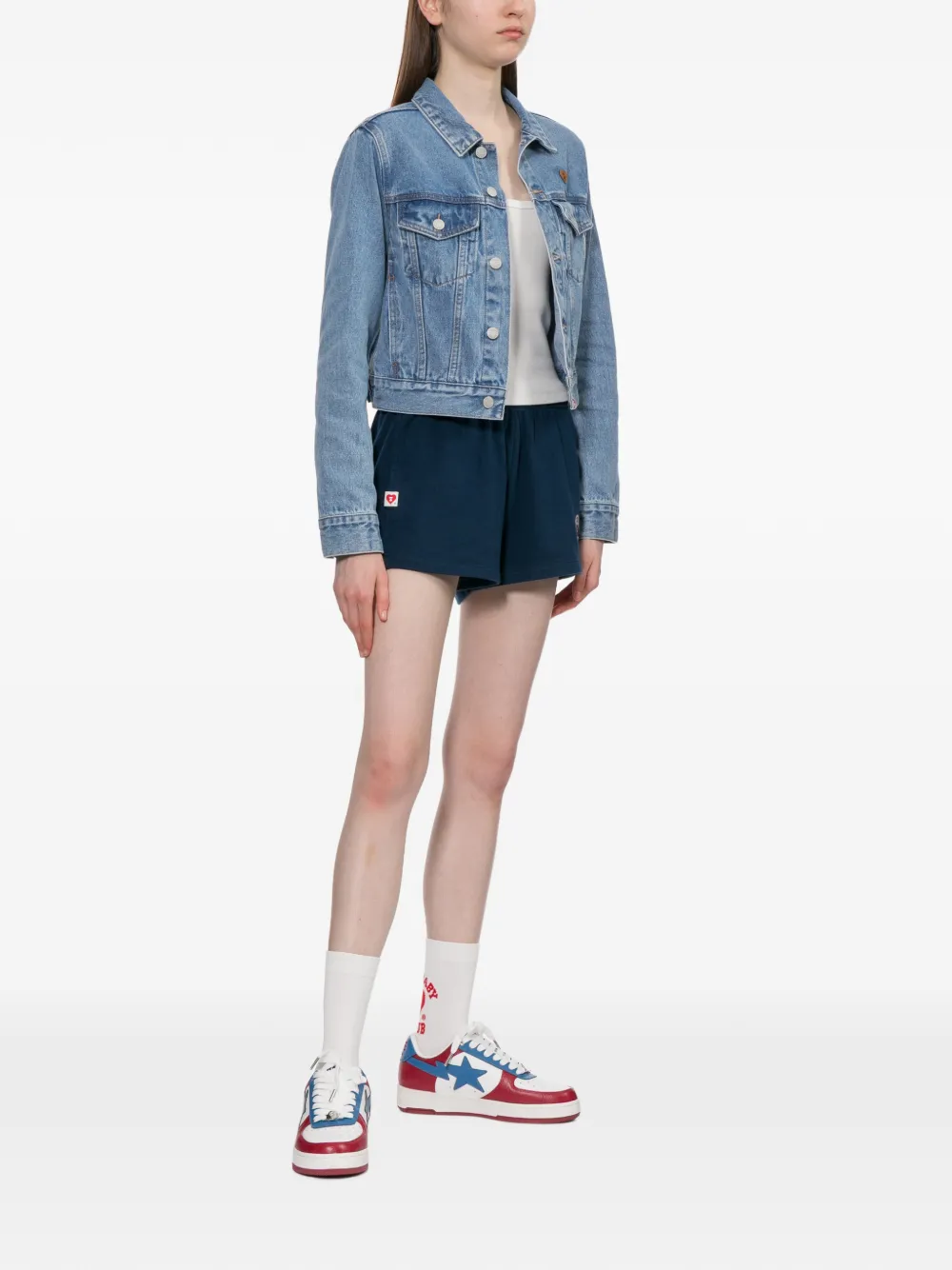  Apee™ By *a Bathing Ape® Logo-embroidered Shorts - Blue 