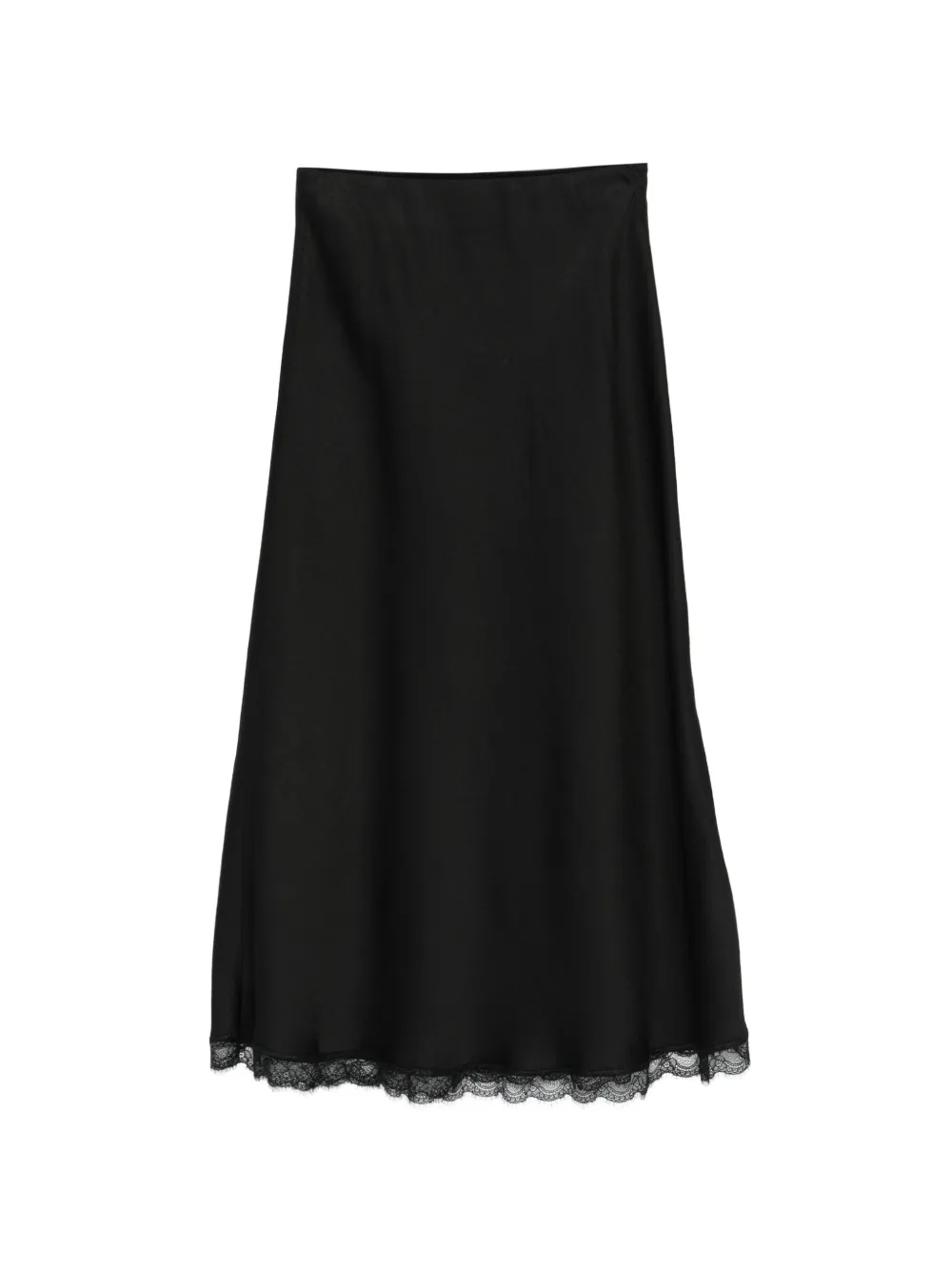 Drykorn Ura lace-trim midi skirt - Nero