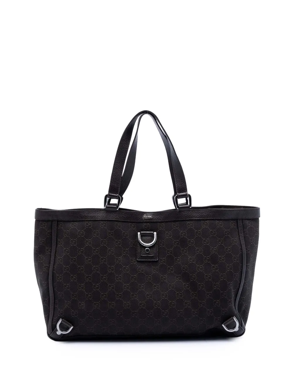 Gucci Pre-Owned 2016-2025 GG Denim Abbey D Ring tote bag - Braun