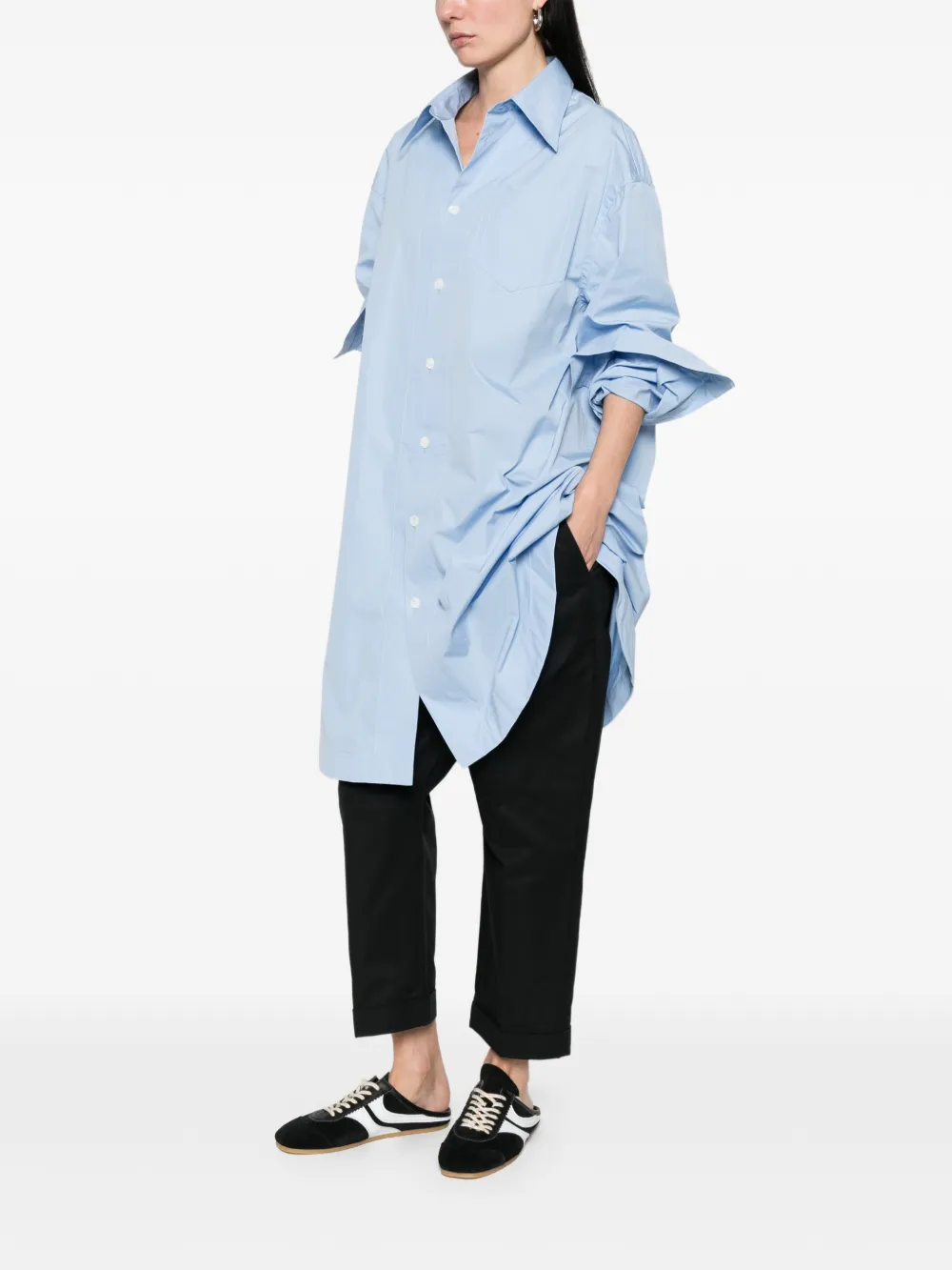 AMI Paris Shirt met logo-reliëf Blauw