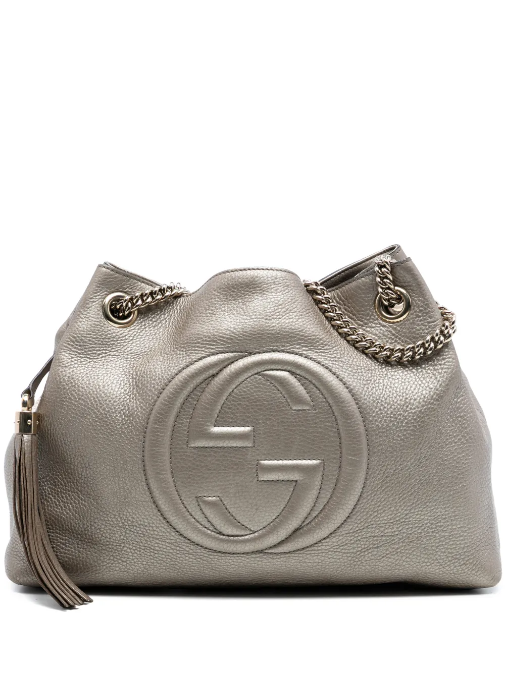 Gucci Pre-Owned 2016-2026 Medium Metallic Leather Soho Chain tote bag - Oro